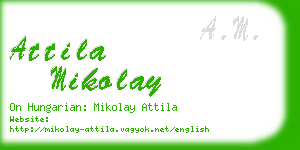 attila mikolay business card